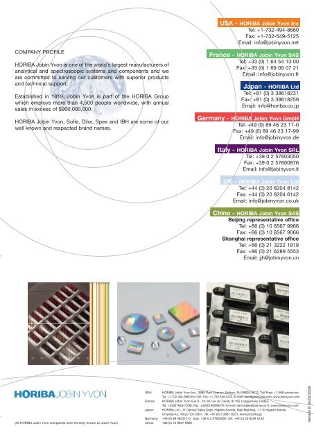 OEM spectro Catalogue - Horiba