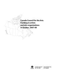 Canada Council for the Arts Funding to artists and arts organizations ...