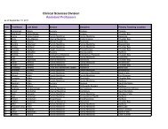 Clinical Sciences Division Assistant Professors