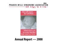 FINAL 2008 Annual Report.pub - Prader-Willi Syndrome Association