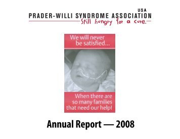 FINAL 2008 Annual Report.pub - Prader-Willi Syndrome Association