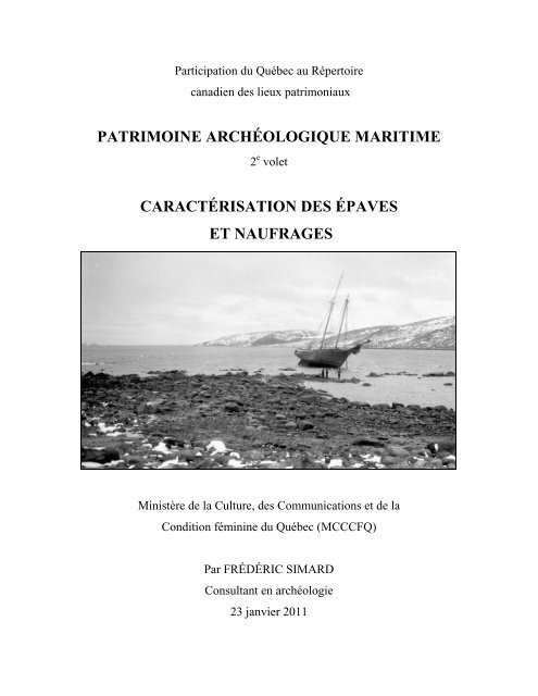 Patrimoine archéologique maritime - Ministère de la Culture et des ...