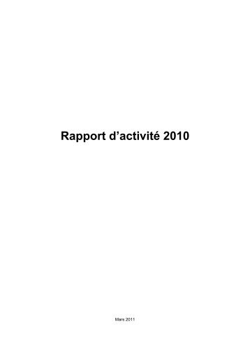 Rapport d'activité 2010 - Ministère de la Culture