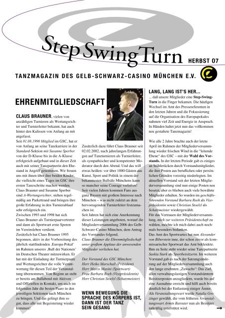 Vereinszeitung Nr. 98 September 2007 - Gelb Schwarz Casino ...