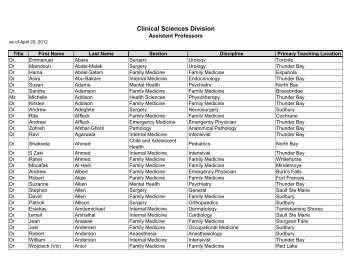 Clinical Sciences Division