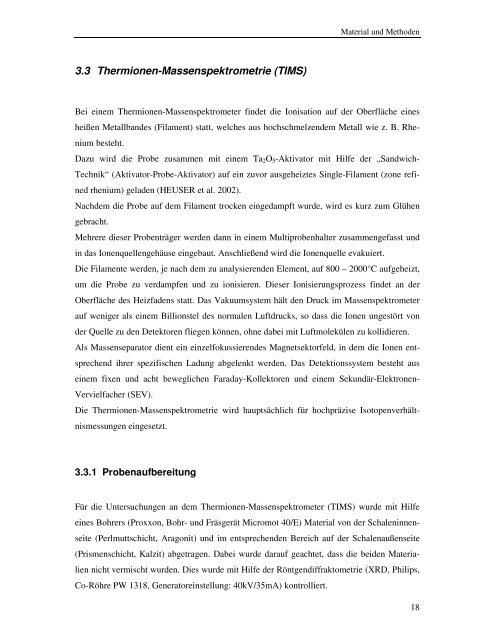 Untersuchungen zur Eignung von Mytilus edulis als Proxyarchiv