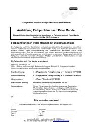 Ausbildung Farbpunktur nach Peter Mandel - Esogetics