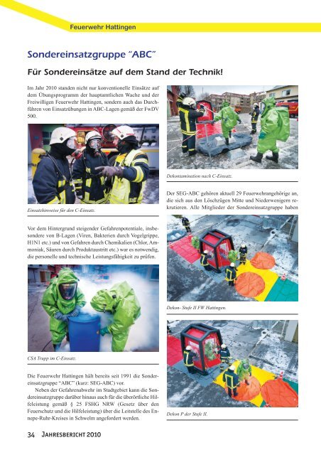 Jahresbericht 2010 - Feuerwehr Hattingen