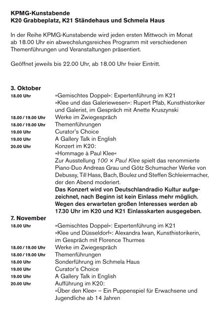 Quartalsprogramm 10/11/12 2012 - Kunstsammlung NRW