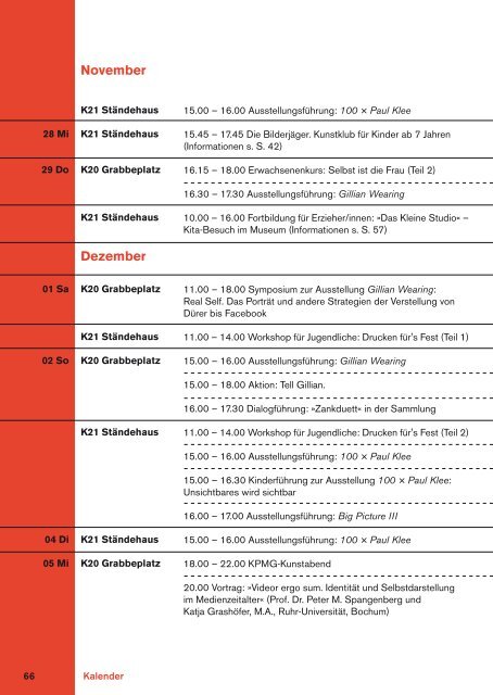 Quartalsprogramm 10/11/12 2012 - Kunstsammlung NRW