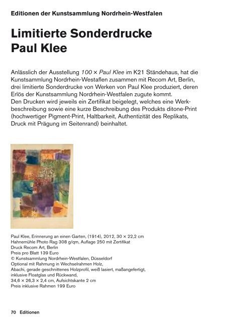 Quartalsprogramm 10/11/12 2012 - Kunstsammlung NRW