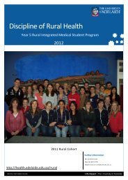 Discipline of Rural Health - Faculty of Health Sciences - The ...