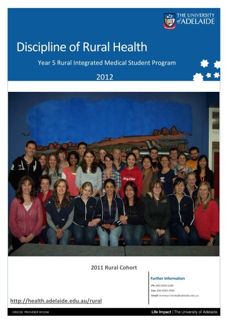 Discipline of Rural Health - Faculty of Health Sciences - The ...