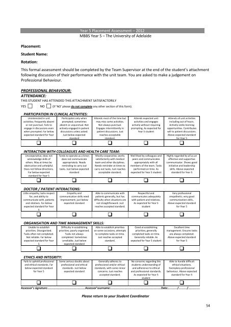 Discipline of Rural Health - Faculty of Health Sciences - The ...