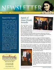 Spirit of Anne Frank Awards - Anne Frank Center