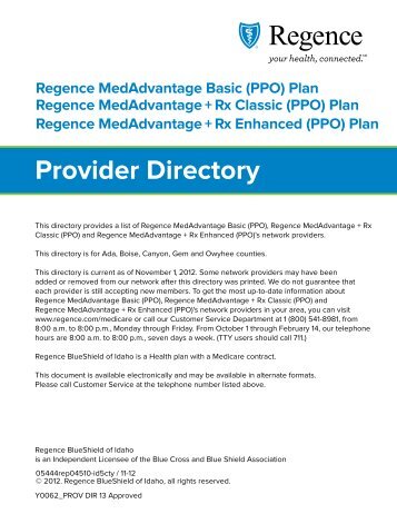 Provider Directory - Regence