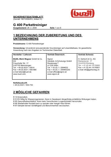 G 400 Parkettreiniger - Sigron