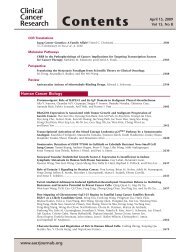 Table of Contents (PDF) - Clinical Cancer Research