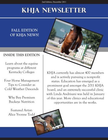 2011 KHJA Newsletter - Kentucky Hunter Jumper Association