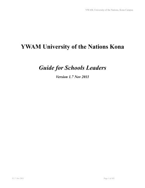YWAM University of the Nations Kona - TRAINING @ UofN KONA