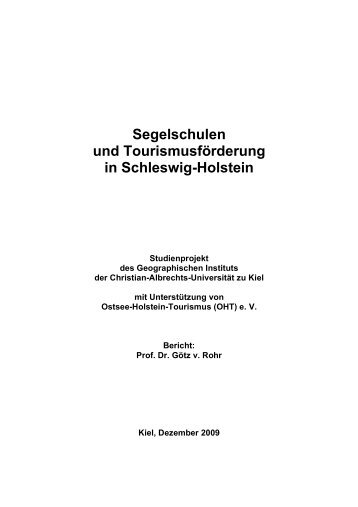 Segelschulen und Tourismusförderung in Schleswig-Holstein