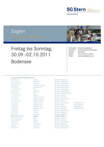 Ausschreibung 2011 - SG Stern Deutschland
