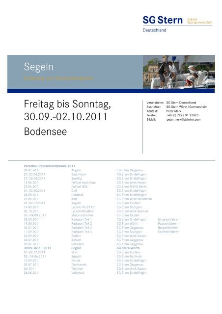 Ausschreibung 2011 - SG Stern Deutschland