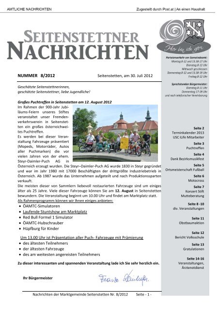 Intensives Lerntraining in der letzten ... - Marktgemeinde Seitenstetten