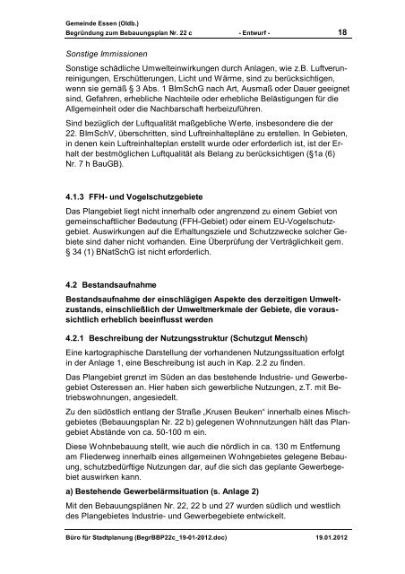 Bebauungsplan Nr. 22 c - Essen-Oldb