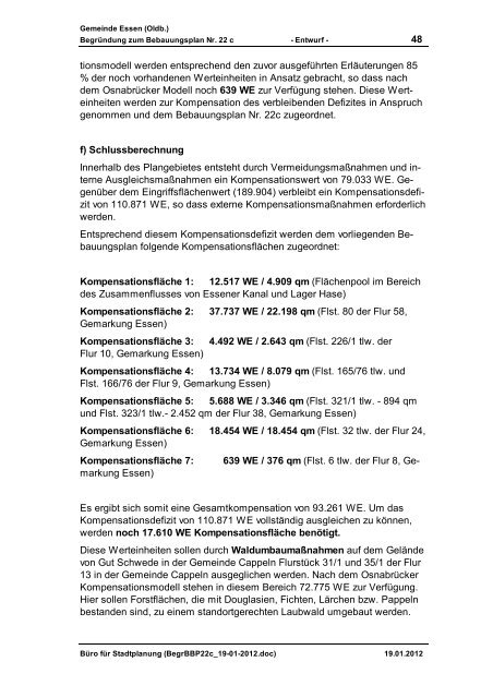 Bebauungsplan Nr. 22 c - Essen-Oldb