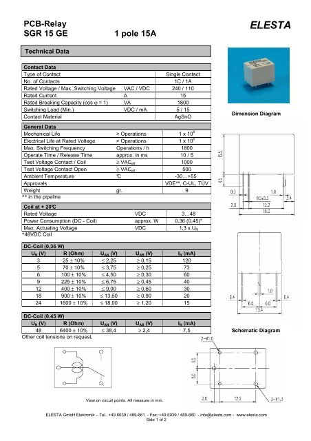 SGR 15 GE - Elesta  GmbH