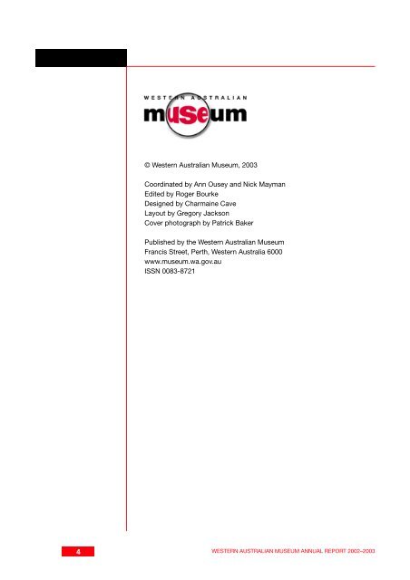 Annual Report 2001-2002 - Western Australian Museum - The ...