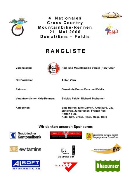 Feldis RANGLISTE - rustix.ch