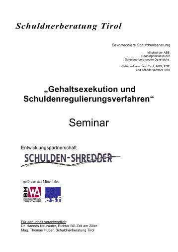 Gehaltsexekution - Schuldnerberatung