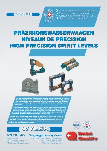 präzisionswasserwaagen niveaux de precision high ... - wyler ag