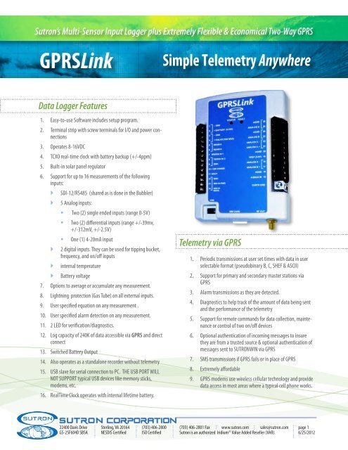 GPRSLink Datasheet (pdf)