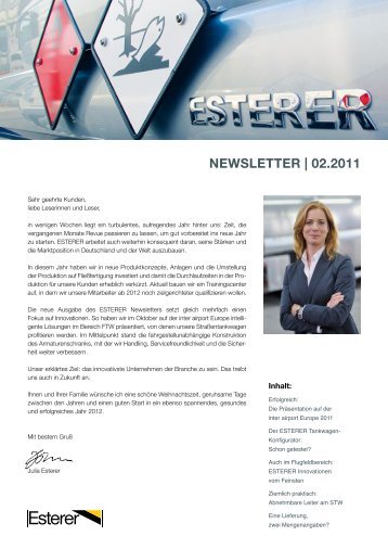 Newsletter 2-2011 - Dr.-Ing. Ulrich Esterer GmbH  & Co