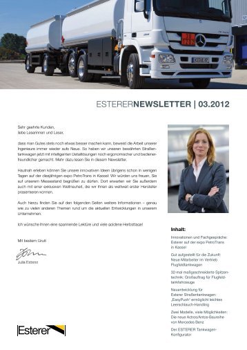 Newsletter 3-2012 - Dr.-Ing. Ulrich Esterer GmbH  & Co