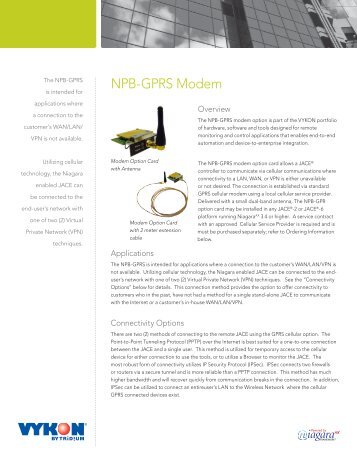 NPB-GPRS Modem - Vykon