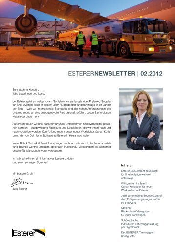 esterernewsletter | 02.2012 - Dr.-Ing. Ulrich Esterer GmbH  & Co