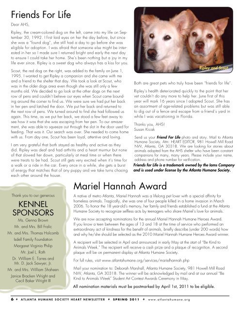 Spring Issue PDF - Atlanta Humane Society