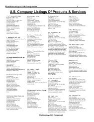 U.S. Company Listings Of Products & Services - Global Contact