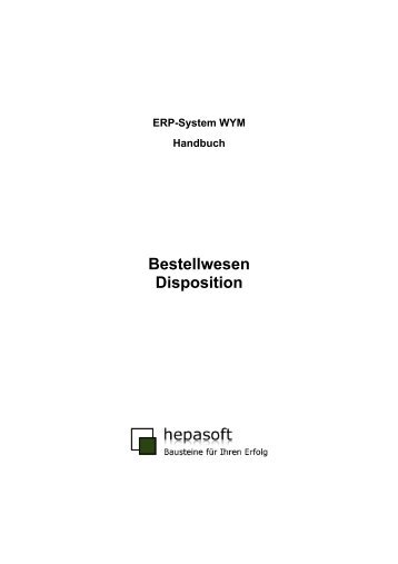 ERP-System WYM Bestellwesen