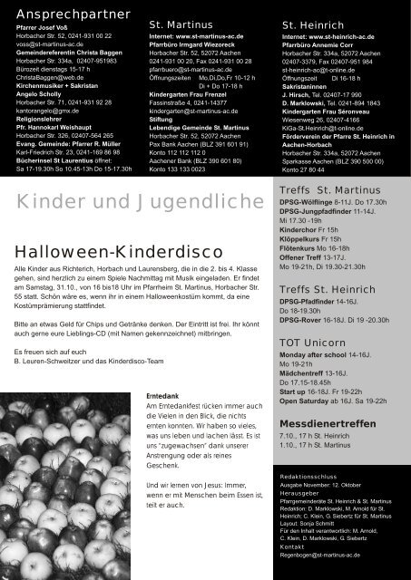 Ausgabe 134 Oktober 2009 - St. Martinus