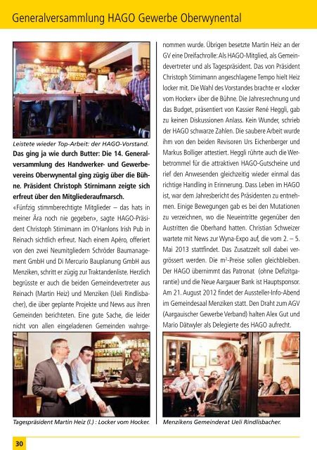 Das informative Monatsmagazin für Reinach - Reinach - dorfheftli