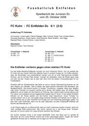 FC Kulm : FC Entfelden Dc 6:1