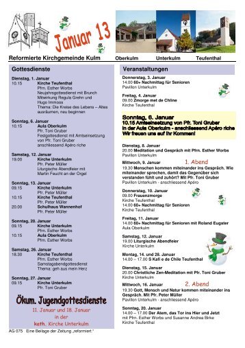 Reformierte Kirchgemeinde Kulm 1. Abend 2. Abend ...