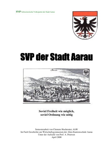 Geschichte der SVP der Stadt Aarau als PDF - SVP Aarau