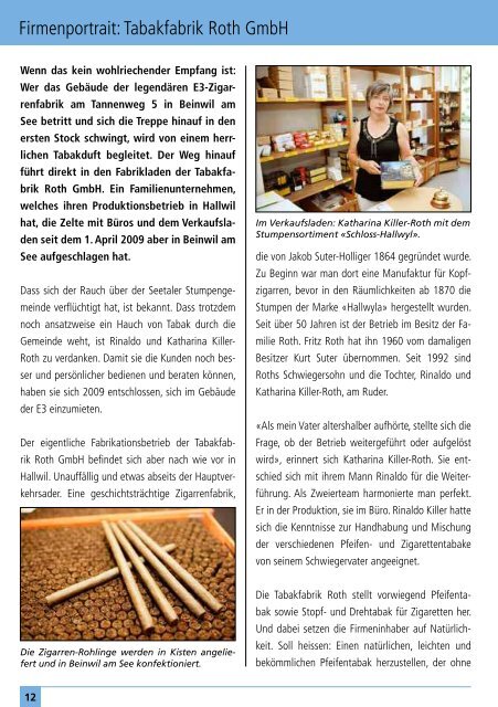 Das informative Monatsmagazin für Beinwil am See