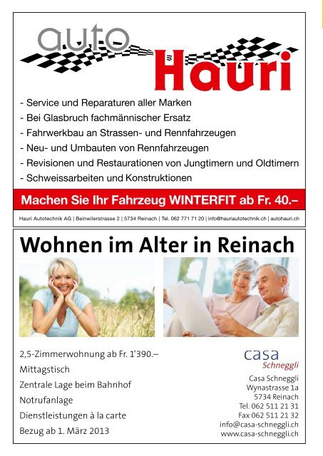 Das informative Monatsmagazin für Reinach 12 / 2012